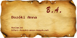 Bozóki Anna névjegykártya